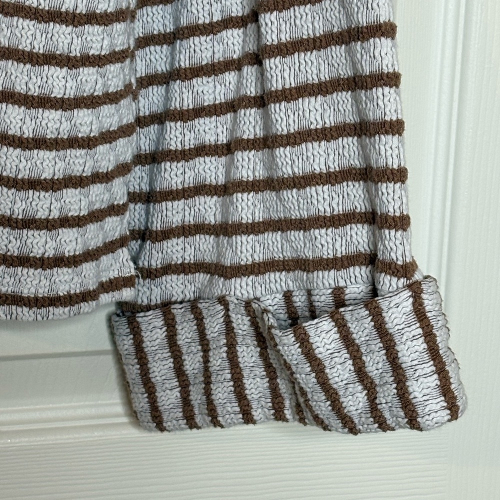 Show Me Your Mumu Sweater striped brown and white Comfy Cozy oversized soft - Picture 8 of 12